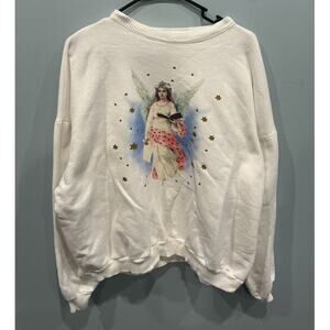 Vintage Spirit Womens Sweatshirt Size L White Angel 90s Ethereal Made in USA